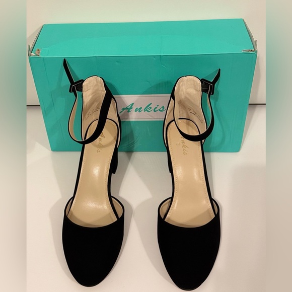 Ankis Elegant Black Ankle Strap Heels - Picture 6 of 9